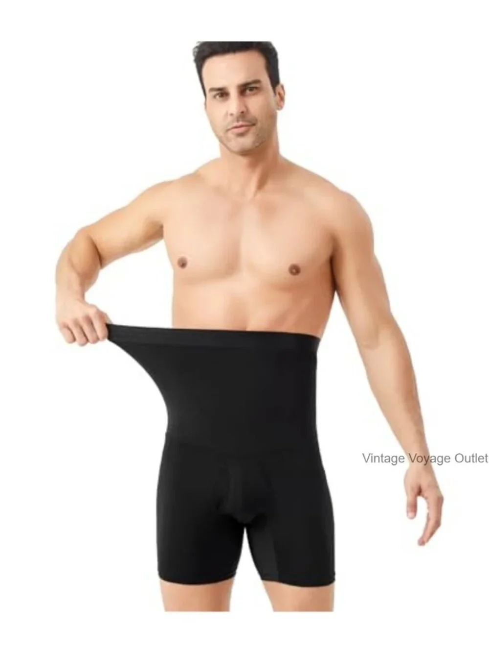 Men's Compression Shorts High Waist Tummy Control Shapewear Seamless 88% Nylon